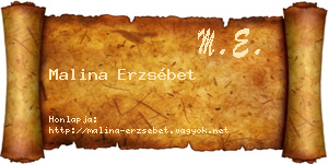 Malina Erzsébet névjegykártya